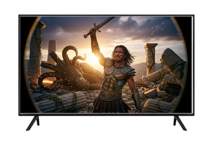 A roman warrior on a TV